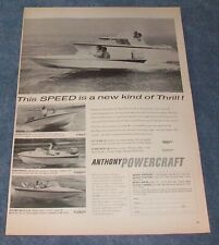 1960 Anthony Powercraft Vintage Boat Ad 