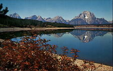 Teton Range Jackson Lake Jackson Hole Valley Wyoming ~ 1970s vintage postcard picture