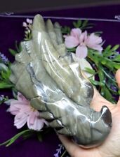 Big Volcano Agate Crystal Dragon Carving 15cm 912g UV Rare picture