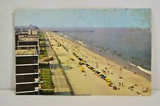 Vintage Virginia Beach VA, Aerial View Bathers On Beach, Virginia Postcard picture