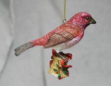 Purple Finch Bird On Bell Danbury Mint The Songbird Christmas Ornaments picture