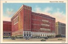 CHICAGO Illinois Postcard BISMARCK HOTEL Street View - Curteich Linen 1942 picture