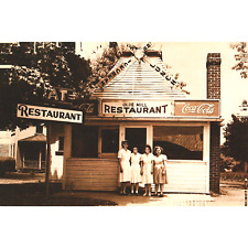 Postcard Roadside Old Mill Restaurant Waitresses in Front 6X4 Chrome Era picture