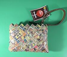 Vintage Tootsie Roll Comic Wrapper Woven Handmade Clutch Purse Saw Tooth Rare picture