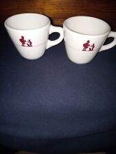 Vtg 60's HOWARD JOHNSON'S  Simon & PieMan Coffee Cups-Syracuse China Lot of Two picture