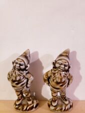 Vintage 3” Wade Tan Gnome Mini Figurine Made in Ireland Lot Of 2 picture