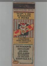 Matchbook Cover 1920s-30's Federal Newman's Restaurant & Grill Hudson Falls NY picture
