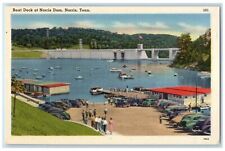 c1940's Boat Dock Ferry At Norris Dam Classic Cars Norris Tennessee TN Postcard picture