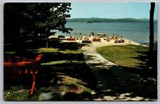 Margate Motel Lake Winnipesaukee Laconia New Hampshire Lakefront Forest Postcard picture