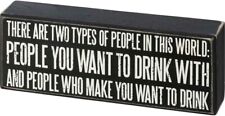 Primitives by Kathy Box Sign People Drink With Humorous Rustic Bar Home Decor picture