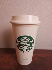 Starbucks Reusable Plastic Hot Cup/Mug 16 oz. BPA Free Green/White picture