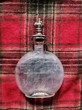 VINTAGE ANTIQUE HOLY WATER BOTTLE WITH PEWTER CROWN CORK STOPPER picture