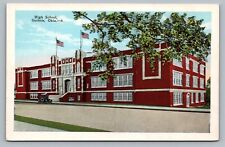 Guthrie Oklahoma c1920 High School Old Street View Antique Car Postcard Vtg G4 picture