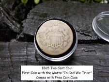 Old Rare Vintage Antique Civil War Relic 1865 Two Cent Piece with Free Coin Case picture