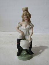 Antique Vtg Victorian NAUGHTY SQUIRTER Using Pot Female Hand Painted Bisque picture