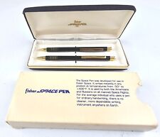 Vintage Fisher Space Pen & Pencil Set Futura Black & Gold With Case And Box picture