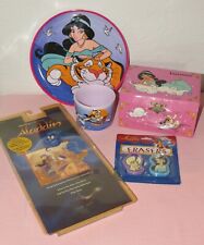 Disney Vintage 1990s Aladdin Assorted LOT - Cassette Tape Plate Bowl Music Box picture