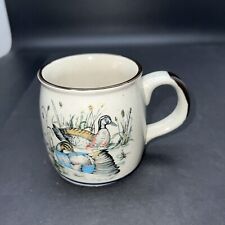 Vintage Otagiri Pheasants Ducks Birds Speckled Ceramic Coffee Tea Cup Mug picture