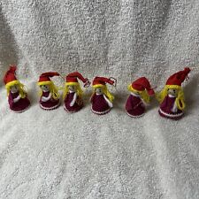 Vintage Felt Pixie Christmas Package Ties/Feather Tree Ornaments Lot 6 Japan D43 picture
