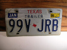 1999 TEXAS TRAILER LICENSE PLATE - 99V-JRB - USED picture