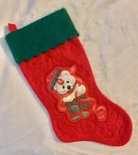 Vintage Ruth Morehead Christmas Stocking Winter White Bear Present RARE picture