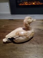 Vintage Hand Carved Wood Duck Decoy Folk Art  Signed  picture