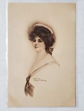 Antique Victorian Woman Postcard 1909 picture