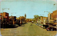 Vtg 1950s Business Section Main Street Cars Signs Worland Wyoming WY Postcard picture