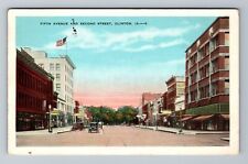 Clinton IA-Iowa Scenic Street View Buildings Carriage c1944 Vintage Postcard picture
