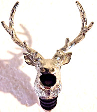 JAGERMEISTER~ Silver Metal Deer Stag Head ~ BOTTLE TOPPER/DISPENSER~Loose~NEW picture