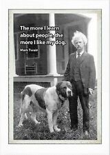 Mark Twain and his dog refrigerator magnet  3  1/2 