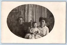 Wheaton Minnesota MN Postcard RPPC Photo Family Interior House c1910's Antique picture