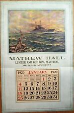 St. Cloud, MN 1920 Advertising Calendar/18x28 Poster: WWI/Military Ship/Lumber picture