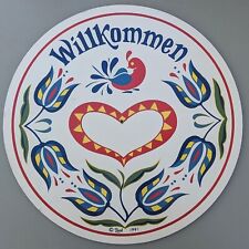 vtg 1991 Jacob Zook's Willkommen Hex Sign Handcrafted Pennsylvanian Dutch CLEAN picture