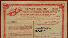1948 Treasury Dept US Internal Rev Form Opium Coca Leaves...Hooper Drug MI B7S1 picture