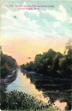 Channel Between Fisk And Reed's Lakes, Grand Rapids, Michigan Postcard picture