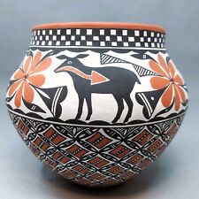Native American Pottery Acoma Handmade Large Vase L. Antonio 8