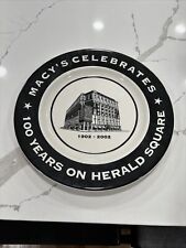MACY'S CELEBRATES 100 YEARS ON HERALD SQUARE 1902-2002 SYRACUSE CHINA 12” PLATE picture
