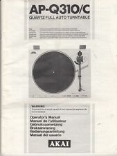 Akai AP-Q310  Turntable  Record Player - ONE ORIGINAL OPERATOR'S MANUAL  40 PAGE picture