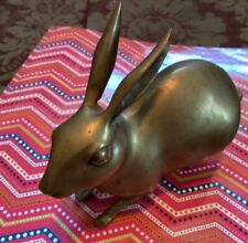 Vintage Heavy Brass Long Eared Rabbit/ Bunny/Hare -Made In Korea 7” picture