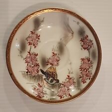 Vintage 50s Japanese Kutani Porcelain CPO hand painted cherry blossom saucer picture