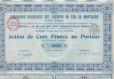 Compagnie Francaise des Chemins de Fer de Montagne bond certificate- France rail picture