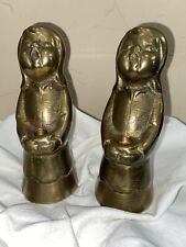 MCM Vintage Solid Brass Singing Choir Angel's Candle Stick Holders Christmas picture