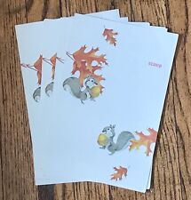 Vintage Fold And Seal Squirrel Acorn Fall Leaves Notecards Stationery Ephemera picture