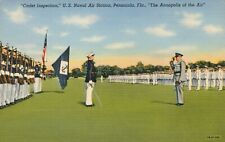 Vintage Postcard, Cadet Inspection, US Naval Air Station, Pensacola FL 1B-H1286 picture