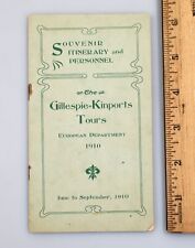 Vintage 1910 Gillespie Kinports Tours European Cruise Souvenir Passenger Guide picture