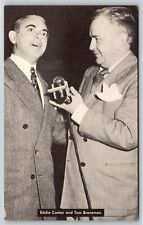 Famous~Tom Breneman Interviews Eddie Cantor For ABC Radio~Vintage Postcard picture