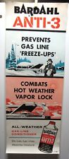 UNUSED Vintage BARDAHL ANTI-3 Prevents Gas Line Freeze Advertising Sign Poster picture