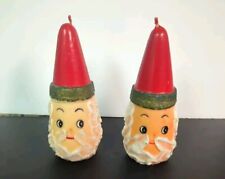 Lot of 2 Vintage Christmas Candles Santa/Elf New Old Stock Mid- Century  picture