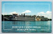 Dubuque Casino Belle Iowa IA Mississippi River Postcard Unused Vintage picture